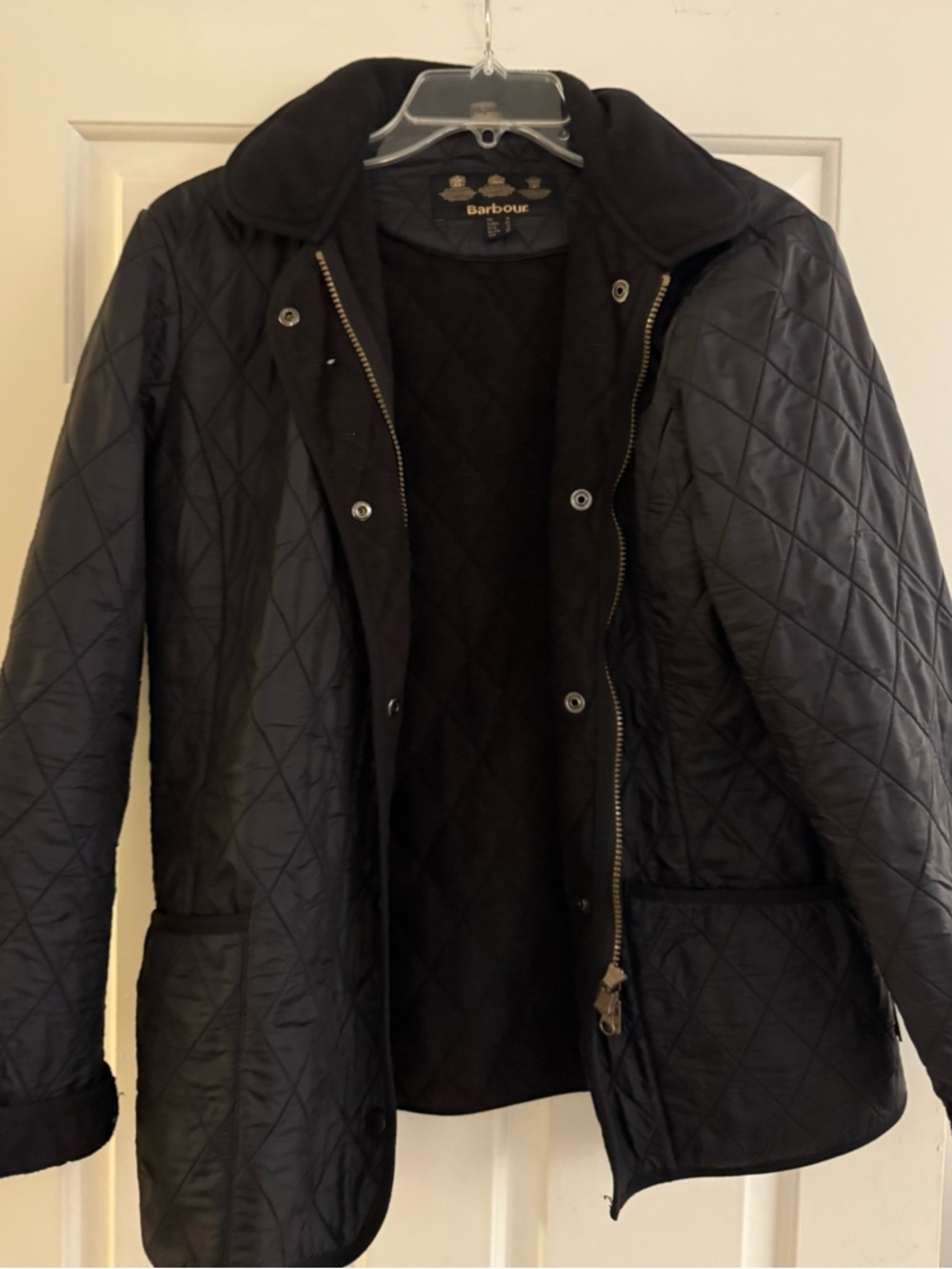 Barbour Black Quilted Jacket Womens US 12 UK 16 Lightweight Coat - Picture 5 of 6